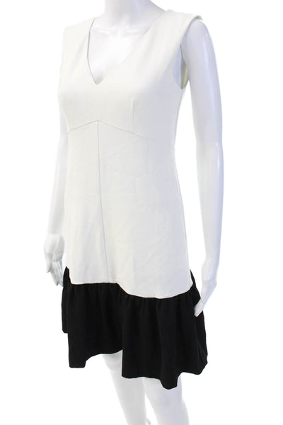 Leifsdottir Anthropologie Womens A-Line Shift Dress Black V-Neck Size 0
