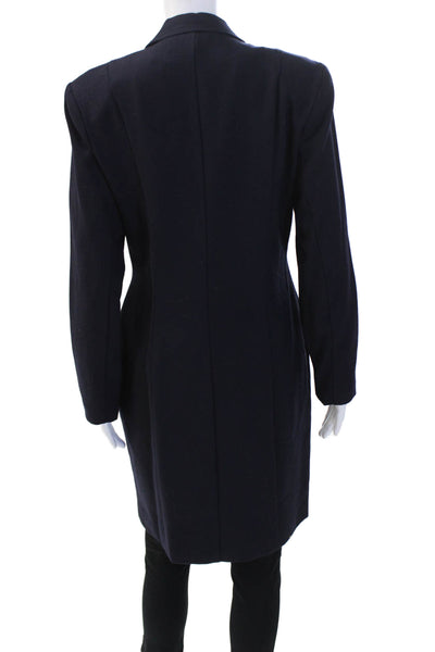 Giorgio Sant Angelo Womens Button Down Coat Navy Blue Wool Size 8