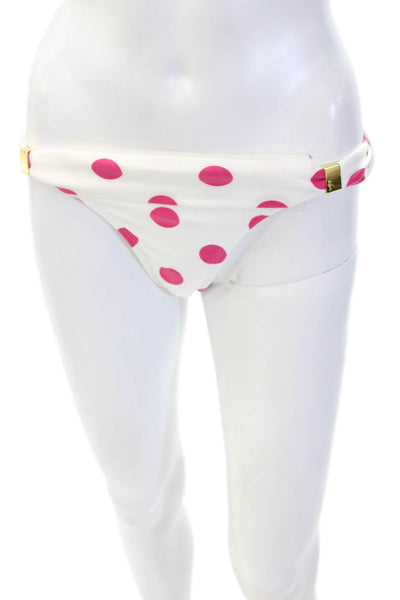 Sofia by Vix Womens Polka Dot Cheeky Bikini Bottom White Size L