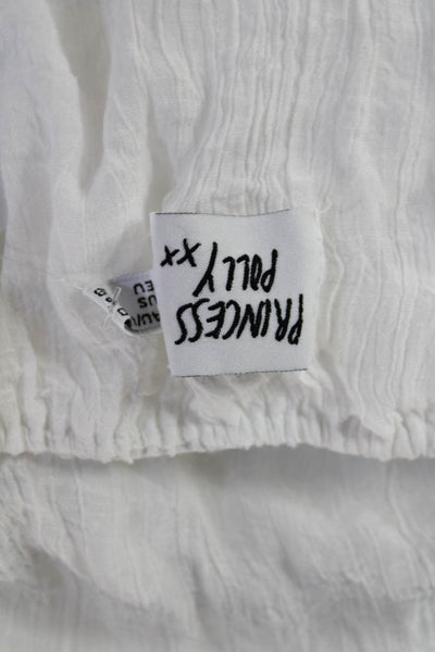 Princess Polly Women Fit & Flare Mini Dress White Tie Short Sleeve Size 6
