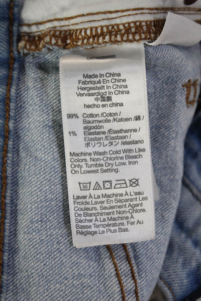 Madewell Womens Cropped Wide-Leg Jeans Light Blue High-Rise Button Size 29