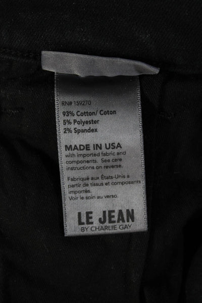 Le Jean Unisex Black Straight Cropped Jeans Size 27