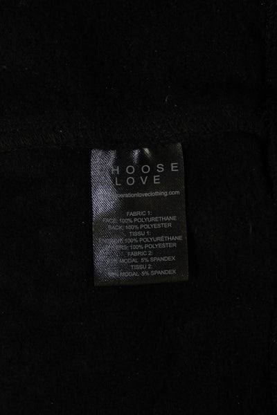 Generation Love Womens Henley Collared Zip Sweatshirt Black Size S
