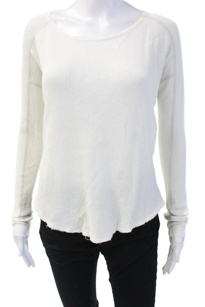 Rag & Bone Jean Women White Long Sleeve Round Neck Top Cotton Modal Size XS