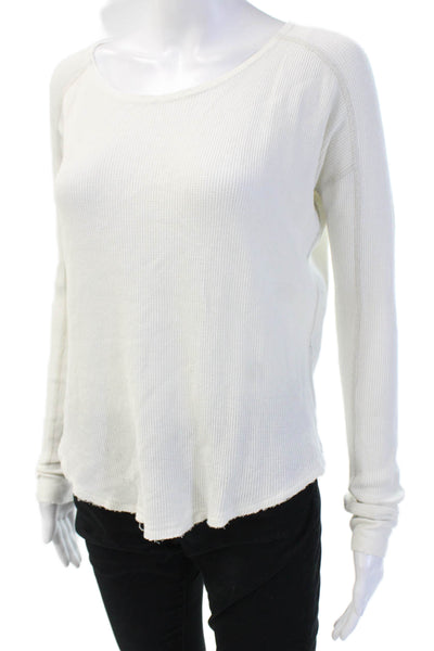 Rag & Bone Jean Women White Long Sleeve Round Neck Top Cotton Modal Size XS
