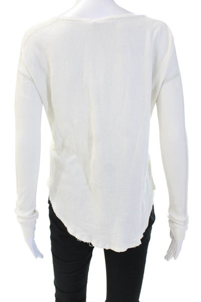 Rag & Bone Jean Women White Long Sleeve Round Neck Top Cotton Modal Size XS