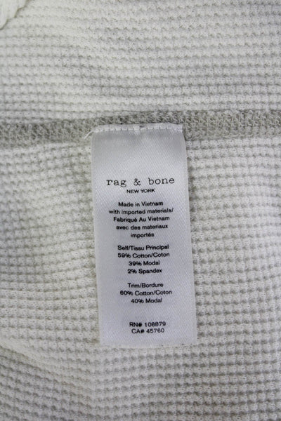 Rag & Bone Jean Women White Long Sleeve Round Neck Top Cotton Modal Size XS