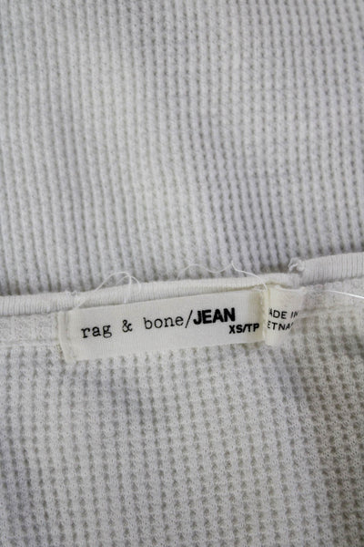 Rag & Bone Jean Women White Long Sleeve Round Neck Top Cotton Modal Size XS