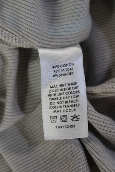 Cotton Citizen, Women Ringer T-Shirt Light Blue Short Sleeve Crew Neck Size M