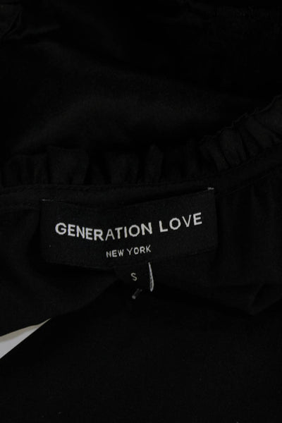 Generation Love Women Black Mock Neck Sleeveless Blouse Gothic Size S