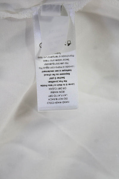Nation LTD Women Basic Tee White Crew Neck Short Sleeve Viscose Size XS