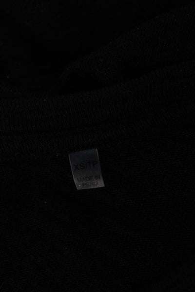 ATM, Womens Basic T-Shirt Black V-Neck Cotton Blend Short Sleeve Size XS