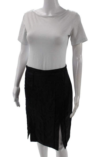 Charles Chang-Lima Womens Textured Zip Lace Skirt Black Size 08