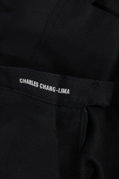 Charles Chang-Lima Womens Textured Zip Lace Skirt Black Size 08
