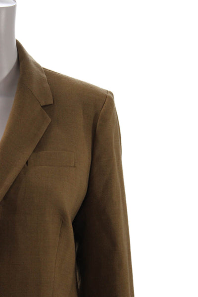 J Crew Women Brown Wool Blend Collared Blazer Size 10