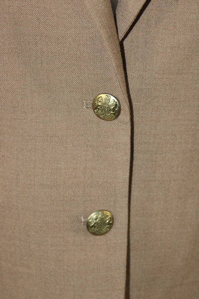 J Crew Women Brown Wool Blend Collared Blazer Size 10