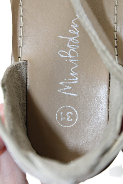 Mini Boden Girls Strappy Buckled Sandals Silver Size 13