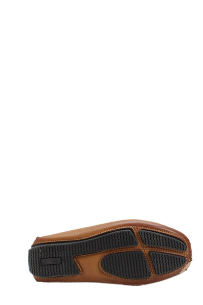 Bruno Marc Boys Leather Slip-On Casual Loafers Brown Size 3