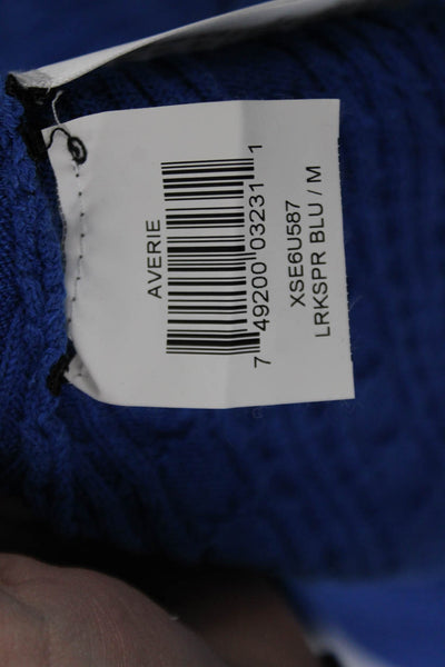 BCBGMAXAZRIA Women Sweater Dress Blue Turtleneck Short Sleeve Size M