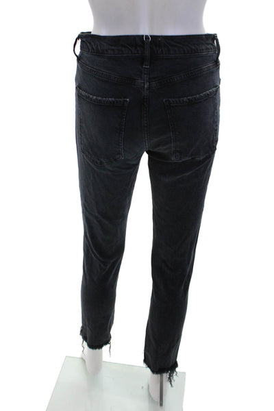 Agolde, Womens Black High Waist Cropped Ankle Jeans Size 27