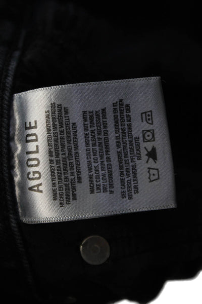 Agolde, Womens Black High Waist Cropped Ankle Jeans Size 27