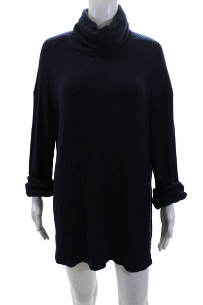 Reformation Unisex Dark Blue Turtleneck Pullover Sweater Long Sleeve Size S
