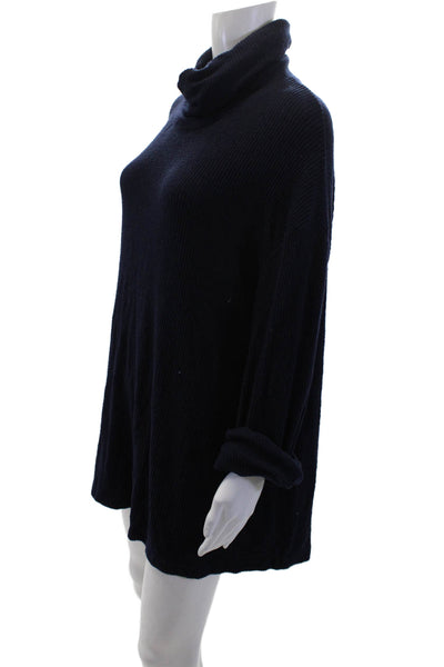 Reformation Unisex Dark Blue Turtleneck Pullover Sweater Long Sleeve Size S
