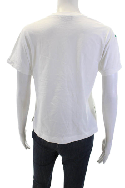 Monnalisa Childrens Girls Jeweled Stars Print Tee Shirt White Cotton Size 9