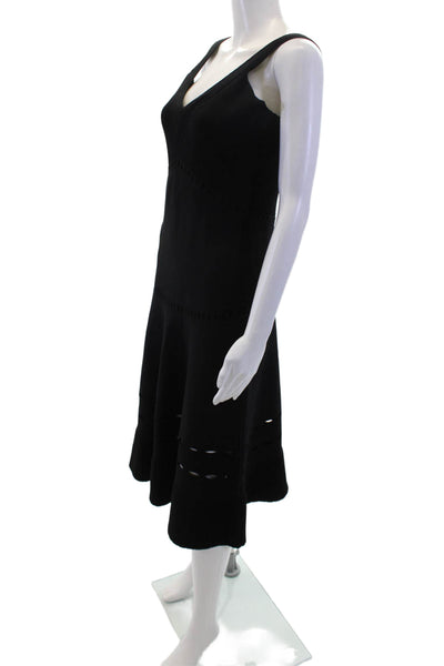 Alexis Women Sweater Tank Dress Black V-Neck Sleeveless Full-Length Size L