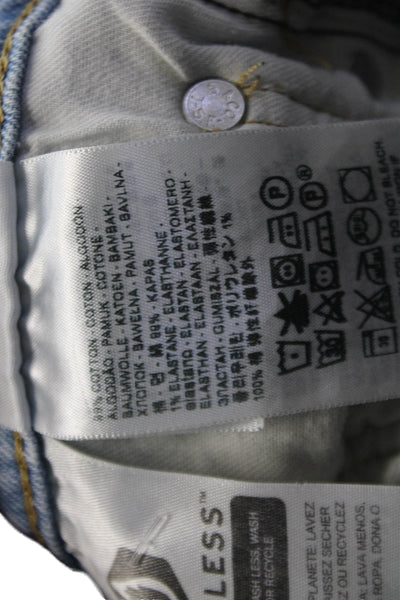 Levis Womens Ankle Skinny Jeans Light Blue Mid Rise Button Size 28