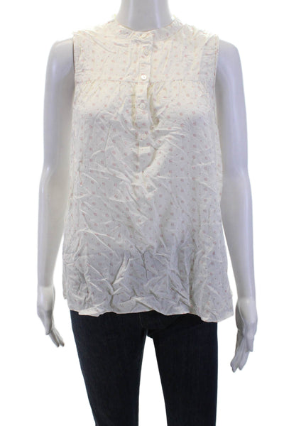 Hatch Women Boho Floral High Neck Sleeveless Rayon Blouse Button Size 1