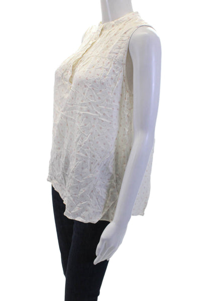 Hatch Women Boho Floral High Neck Sleeveless Rayon Blouse Button Size 1