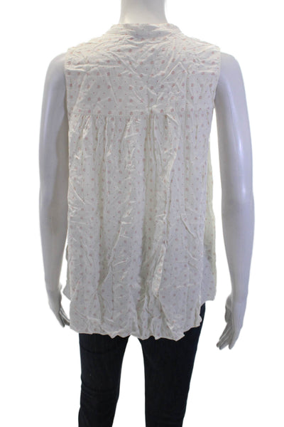 Hatch Women Boho Floral High Neck Sleeveless Rayon Blouse Button Size 1