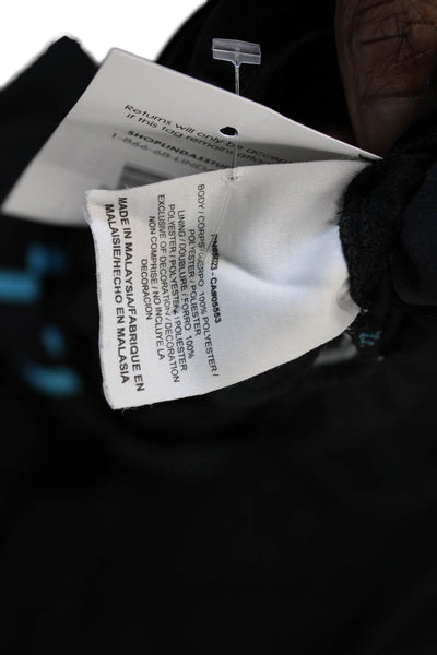 Nike Womens High Rise Drawstring Waist Shorts Black Blue Size Large