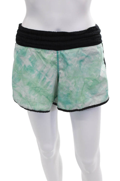 Lululemon Womens Tie Dye Print Pull On Shorts Green Blue Size 12