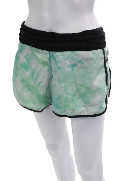 Lululemon Womens Tie Dye Print Pull On Shorts Green Blue Size 12