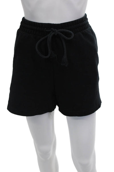 TNA Womens Cozy Fleece Boyfriend Shorts Black Cotton Size Extra Large