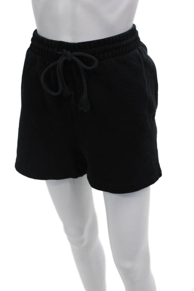 TNA Womens Cozy Fleece Boyfriend Shorts Black Cotton Size Extra Large