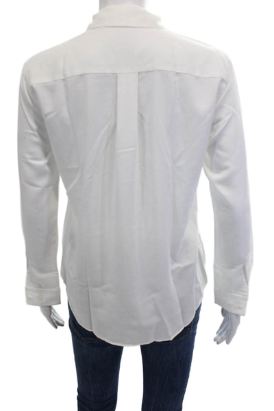 Uniqlo Womens White Collared Basic Button-Up Blouse Long Sleeve Size 2XS