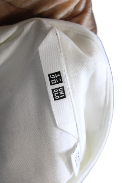 Uniqlo Womens White Collared Basic Button-Up Blouse Long Sleeve Size 2XS