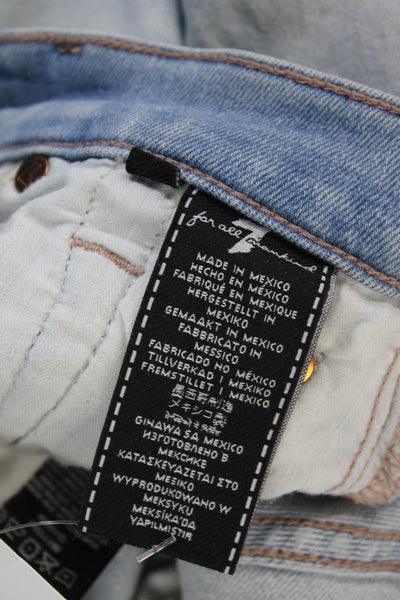 7 For All Mankind Women Cropped Ankle Jeans Gray Size 23
