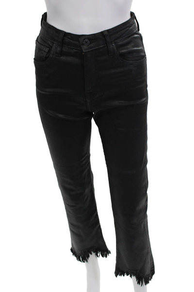 Simkhai Women Cropped Straight Black Jeans Size 25