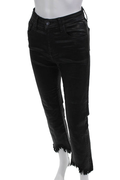 Simkhai Women Cropped Straight Black Jeans Size 25