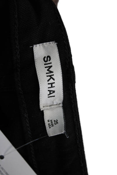 Simkhai Women Cropped Straight Black Jeans Size 25