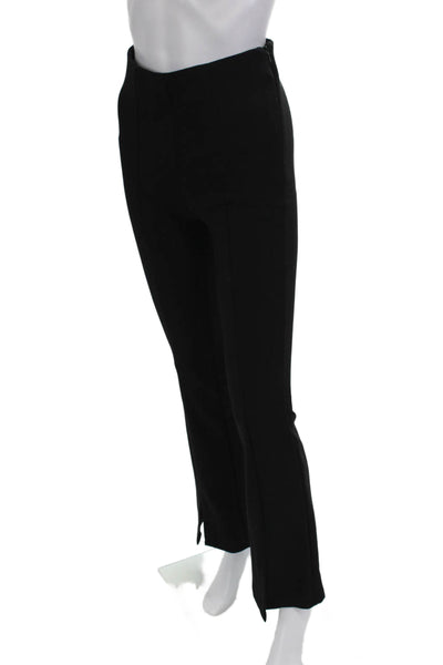 Zara Womens Straight Leg Slim Fit Zip Side Pull On Pants Black Size XS