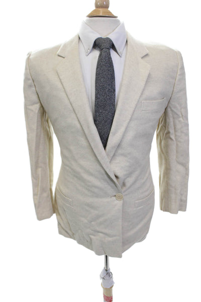 Gianni Versace Womens Single Button Blazer Jacket White Wool Blend Size EUR 40