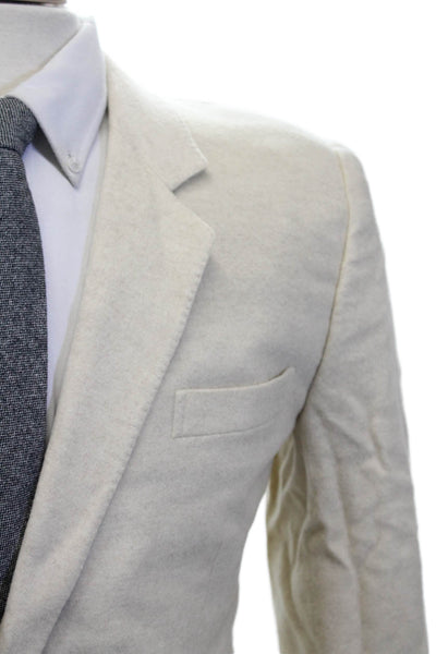 Gianni Versace Womens Single Button Blazer Jacket White Wool Blend Size EUR 40