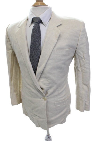 Gianni Versace Womens Single Button Blazer Jacket White Wool Blend Size EUR 40
