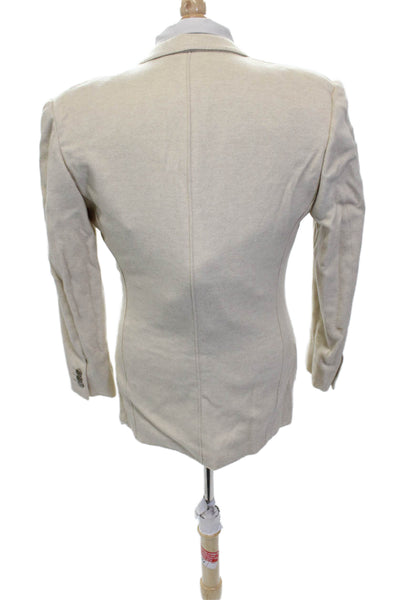 Gianni Versace Womens Single Button Blazer Jacket White Wool Blend Size EUR 40