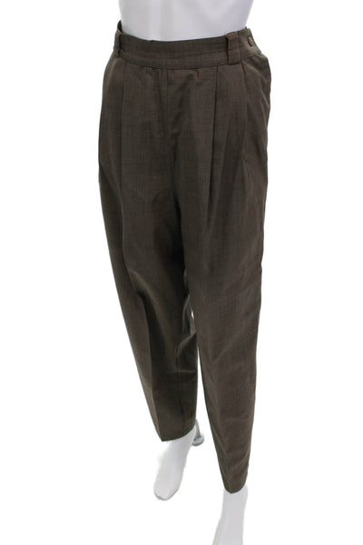 Gianni Versace Womens Dress Pants Brown 100% Cotton Button Size 40
